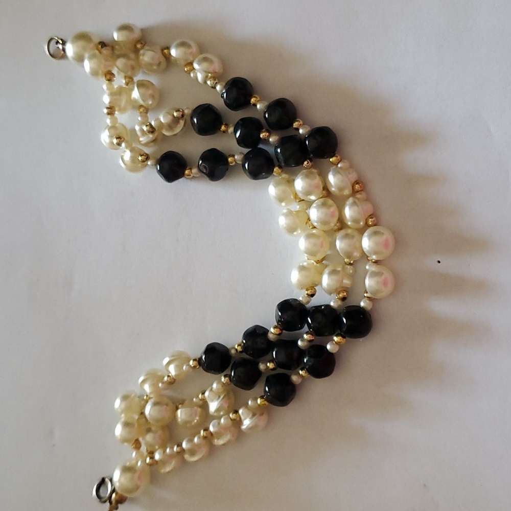 3 strand pearl strand look bracelet